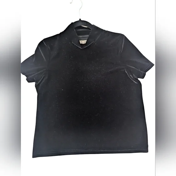 MADEWELL Black Velvet Short Sleeve Cowl Neck Top Small - Picture 3 of 7